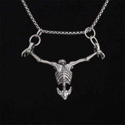 Punk Skull Necklace Captivity Skull Pendant Bicycle Rock Jewelry Gift For Men And Women Zinc No Gems