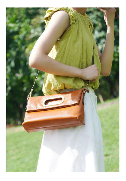 Genuine Leather Vintage Designer Handbag For Women Large Capacity Shoulder Bag New Brown Crossbody Bag Tote Bag Purse 2024