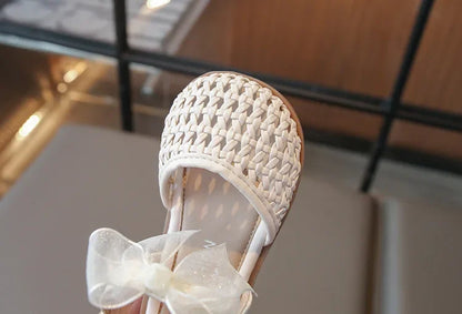 Kids Girls Shoes Children's Woven Sandals New Summer Popular Roman Shoes Children's Soft-soled Princess Shoes