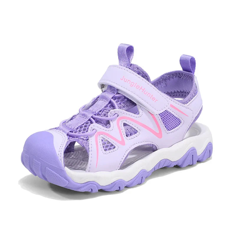 Kids Sports Sandals Closed Toe Summer Outdoor Water Shoes for Boys Girls Athletic Beach Sandials Non-slip Size 28-39