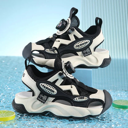 Summer Breathable Children's Sandals 5-16Y Boys' Fashion Beach Water Shoes Non Slip Outdoor Soft Bottom Sports Sandal Shading