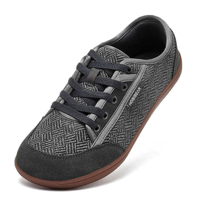 Unisex Barefoot Shoes Wide Toe Minimalist Zero Drop Walking Sneakers Lace-Up Outdoor Lightweight Casual Shoes