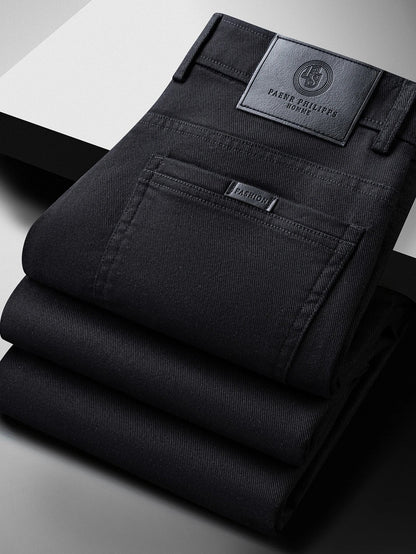 Lyocell Jeans Men Spring Autumn New Fashion Comfortable Straight Long Pants Soft Business Brand Classic Stretch Denim Trousers
