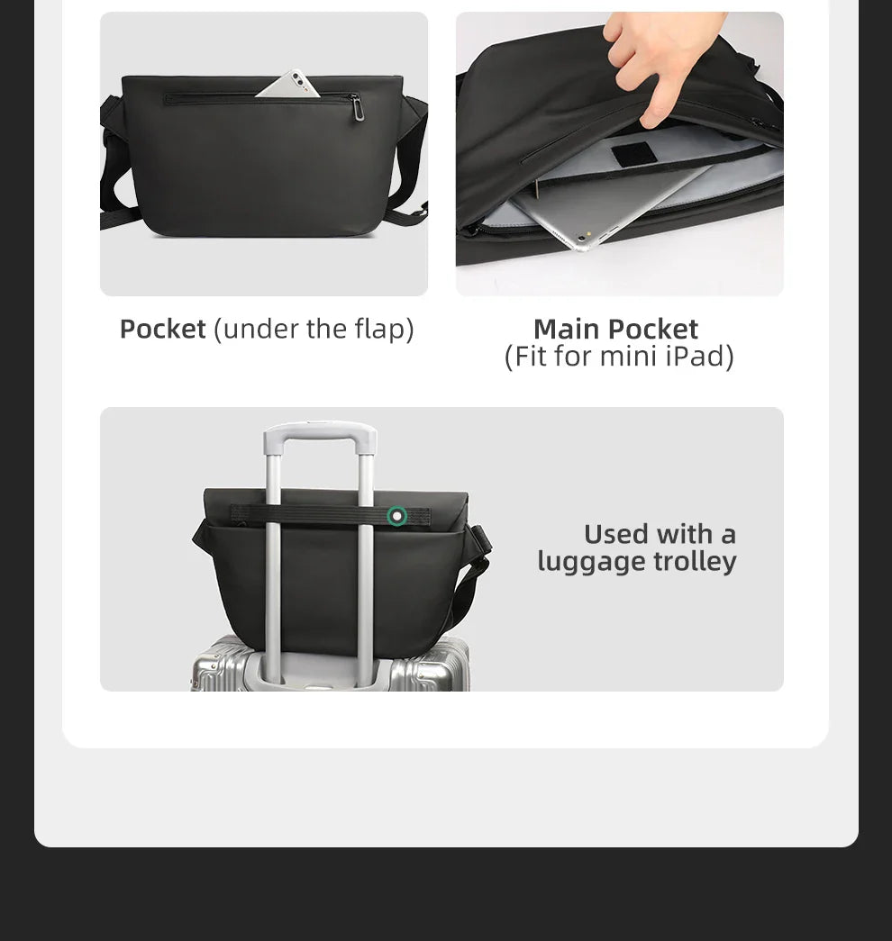 Water Repellent Messenger Bag Men Bags Casual Shoulder Crossbody Bags Fit 11 inch Ipad Fashion Outdoor Cycling Side Bag  Male