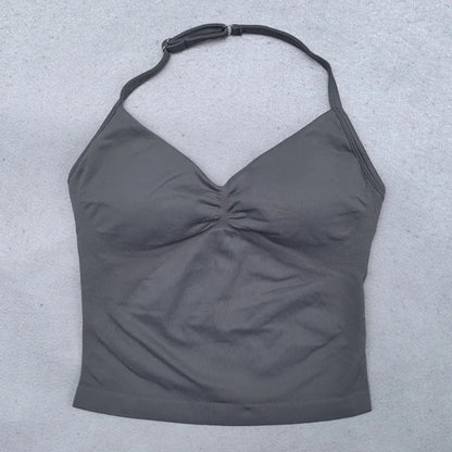 2 Pieces Yoga Set Women Backless Halter Tops High Waist Seamless Shorts Gym Suit Fitness Clothes Sportswear Workout Sets