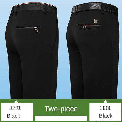 Stylish Black Dress Pants for Men Comfortable Casual Trousers Four-Season Korean Business Suit Pants Male Stretch Slim-Fit Pants