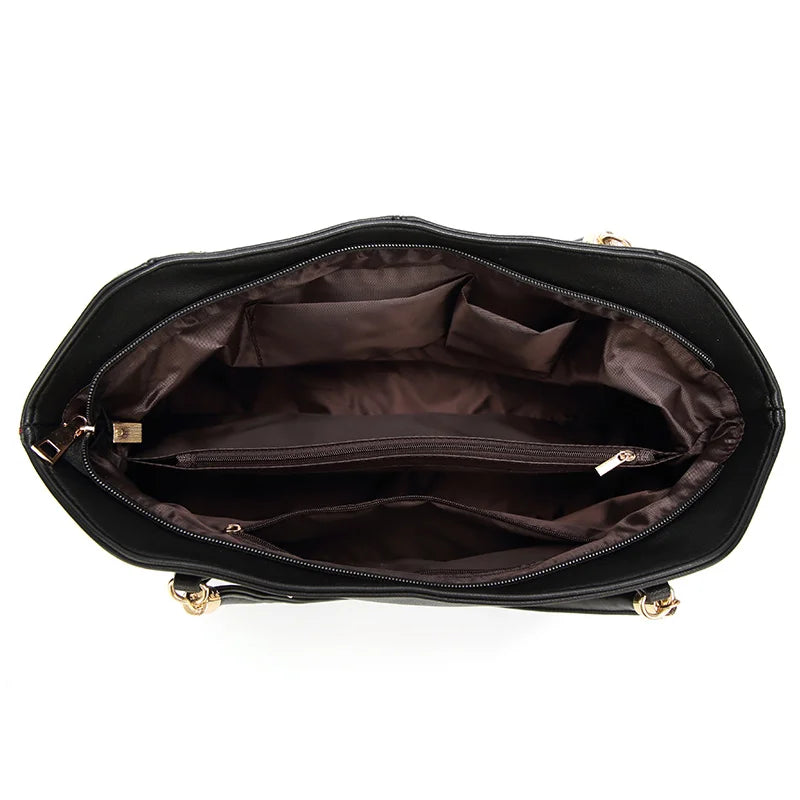 Women's Fashionable and Versatile Tote Bag with an Elegant Vibe, Large Capacity with Metal Accents, Pu Handbag and Shoulder Bag, Women's Business Travel Bag, Suitable for Outings/Shopping/Commuting/Work/Office/Business Trips/