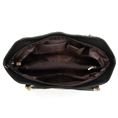 Women's Fashionable and Versatile Tote Bag with an Elegant Vibe, Large Capacity with Metal Accents, Pu Handbag and Shoulder Bag, Women's Business Travel Bag, Suitable for Outings/Shopping/Commuting/Work/Office/Business Trips/