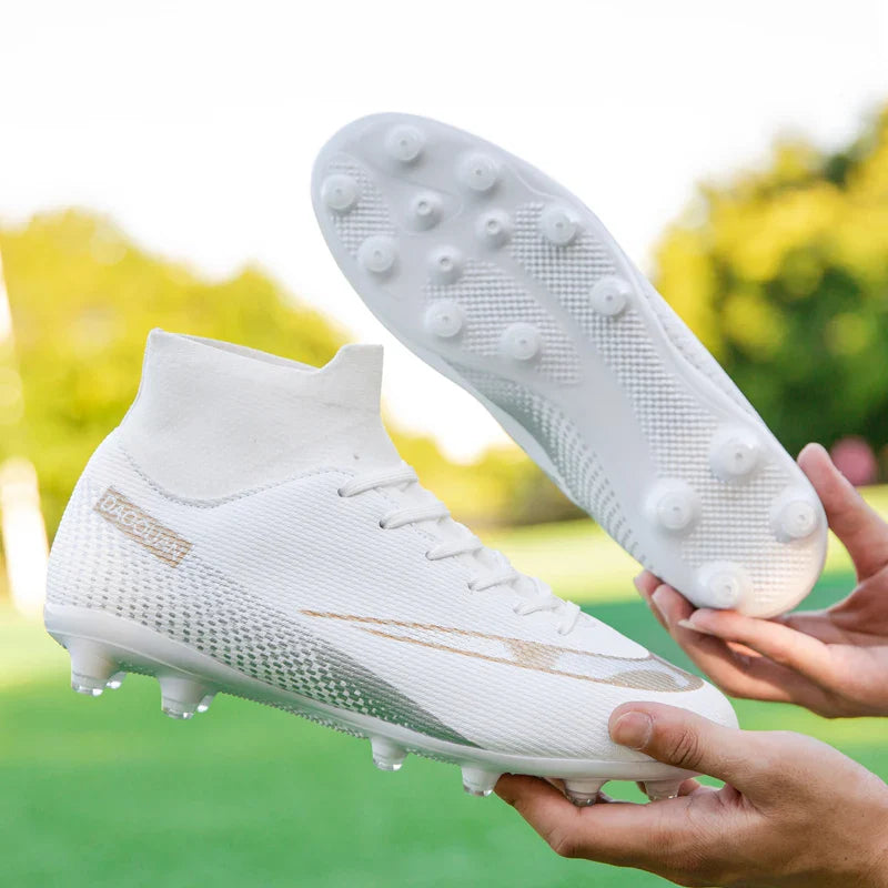 Premium high-top football shoes FG long studs and TF short studs, suitable for both men and women, offer comfort. Sole spikes