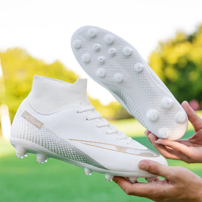Premium high-top football shoes FG long studs and TF short studs, suitable for both men and women, offer comfort. Sole spikes