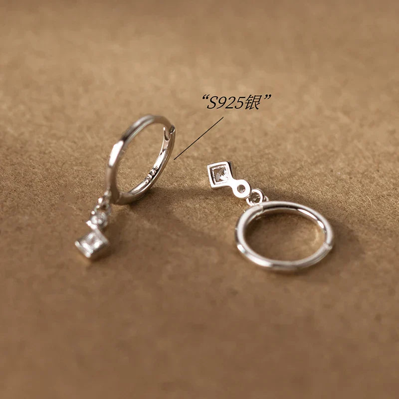 925 Sterling Silver Luxury Zircon Statement Charms Drop Earrings for Women Fashion European Huggies Party Dangle Jewelry