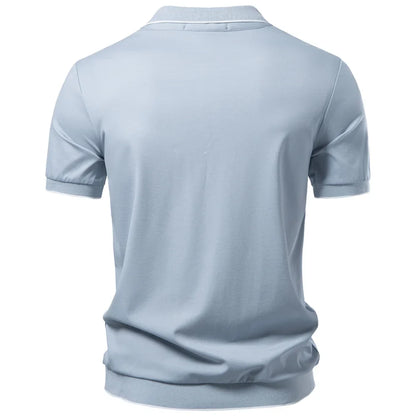 Old Money Polo Shirt Men‘s Solid Color Design Premium Fabric Skin Friendly Cool Breathable Soft Wear