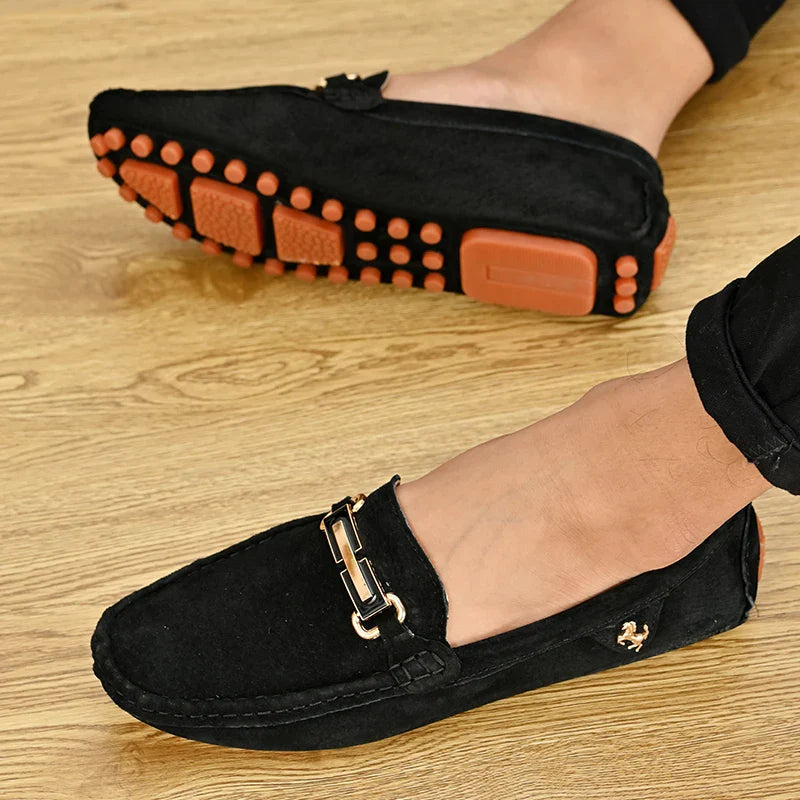 Men Fashion Luxury Leisure Leather Loafers Shoes Slip on Soft Comfortable Non-slip Driving for Men
