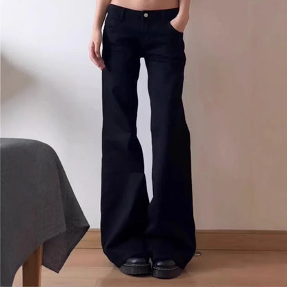 Low Waist Wide Leg Micro Flared Jeans