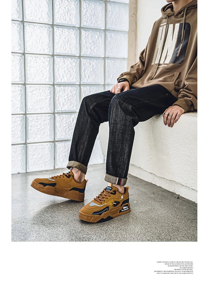 2024 Autumn New Casual Sports Shoes Men's Leather Low-Top Fashion Trend Easiest for Match Running Shoes Men's Skateboard Shoes Suitable for Outdoor Sports