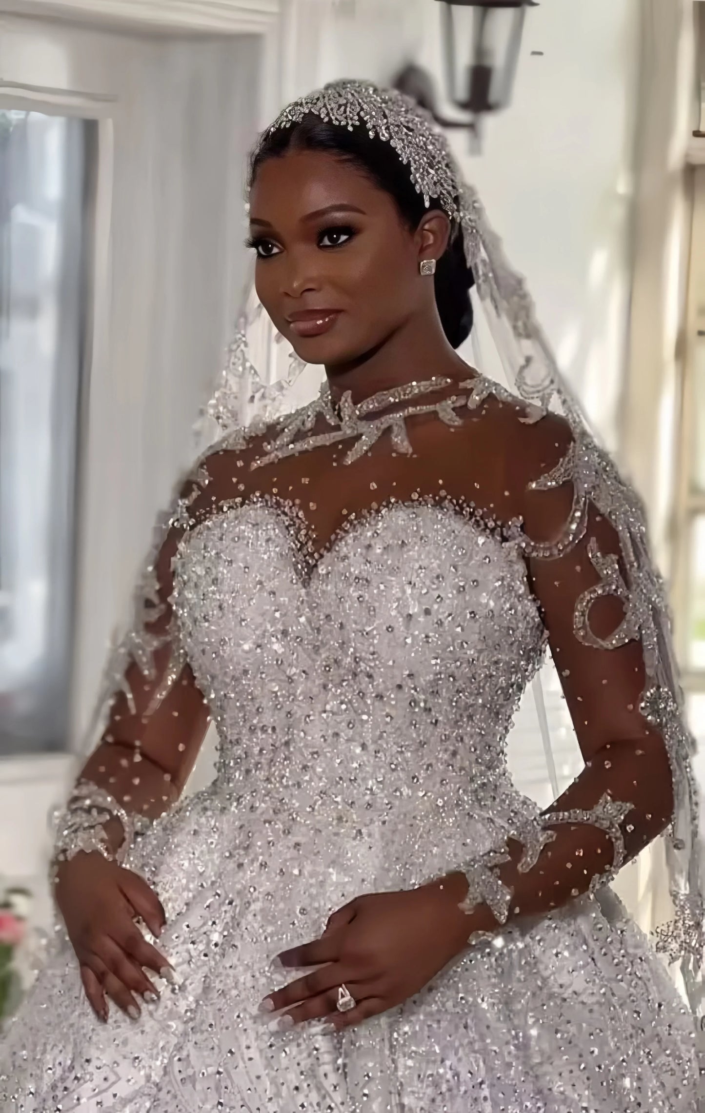 Customized African Ball Gown Luxury High Quality Wedding Dresses Long Sleeve Bride's Gowns Bridal Bride Gown vestidos de novia
