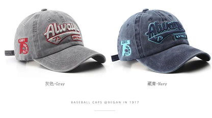 Women Men Baseball Cap Fashion Letter Embroidery Snapback Hat Vintage Washed