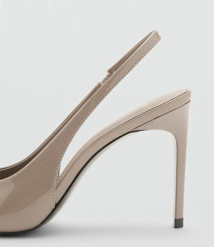 Brown Satin Slingback Women Pumps Sexy Pointed Toe Stiletto High Heels for Ladies Elegant Dress Shoes Comfortable Office Shoes