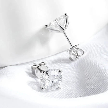 0.2-2CT Certified Moissanite Stud Earrings for Women 4 Claw Sparkling Wedding Party Jewelry Sterling Silver S925