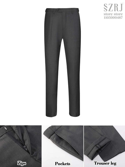 4pcs Men's Tuxedo Set:Classic Lapel Blazer,Vest,Pants&Tie High-Quality,Adjustable Waist.For Parties,Weddings, Proms. Comfy Fit.