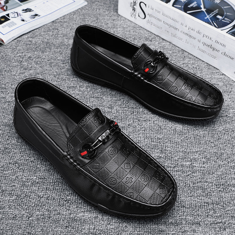Fashion Leather Men Casual Shoes Slip on Formal Loafers Luxury Brand Comfortable Men Italian Soft Male Driving Shoes