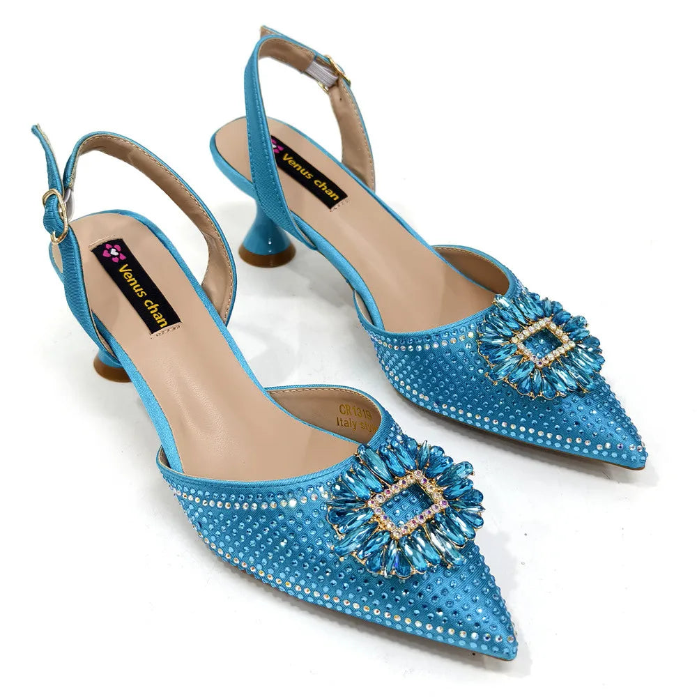 Sandálias Femininas Nigerianas de Alta Qualidade Estilo Italiano Sandálias Africanas Femininas Marca de Grife Sapatos de Luxo Sapatos Femininos 2025