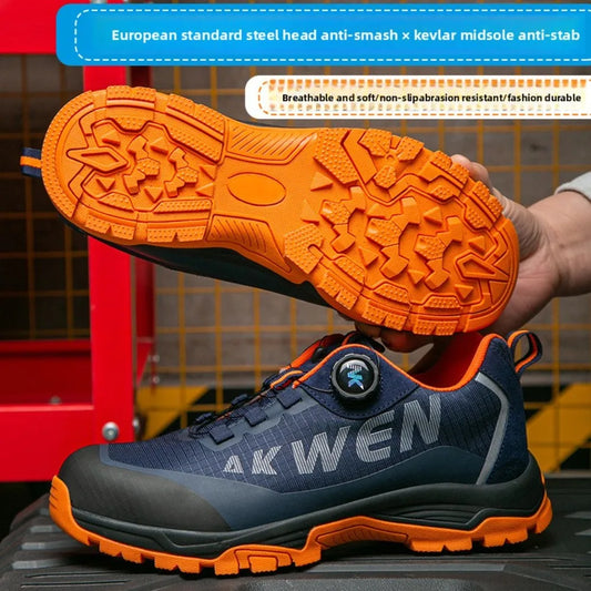 Labor Protection Shoes Anti Smashing AntiStabbingAnti Slip Protection Steel ToeShoes Wear-resistantShoes Men's Safety Work Shoes