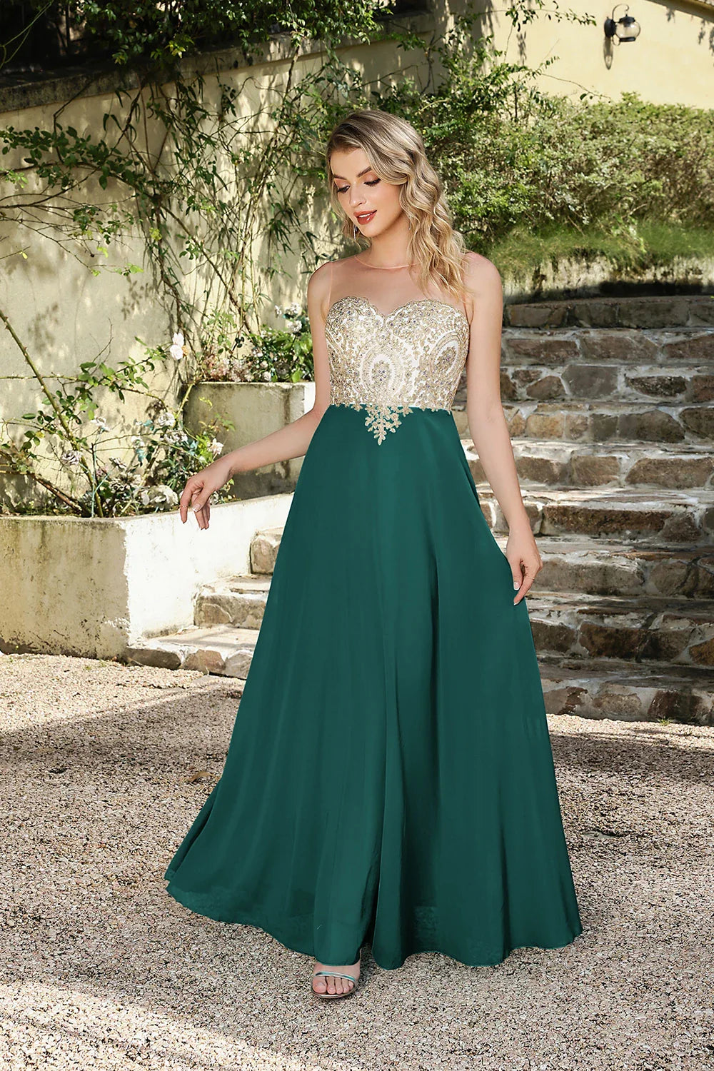 A-line Sweetheart Lace Christmas Party Dress Elegant Backless Long  Chiffon Beaded Evening Dresses Formal Prom Wedding Party Gow