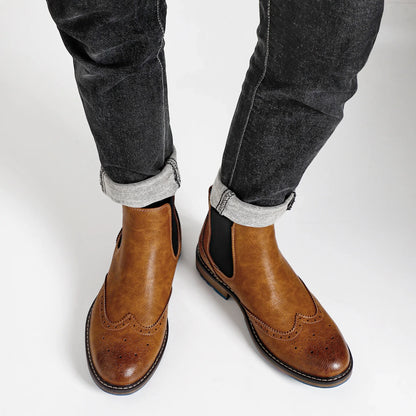 Size 8-13 Retro Men Boots 2025 Fashion Comfortable Spring Leather Boots