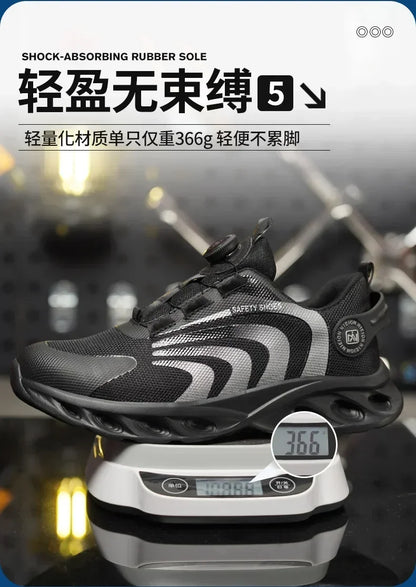 New Safetys Shoe Rotating Button Work Shoes Men Anti-smash Anti-puncture Shoes Fashion Men Sport Shoes Security Protective Boots