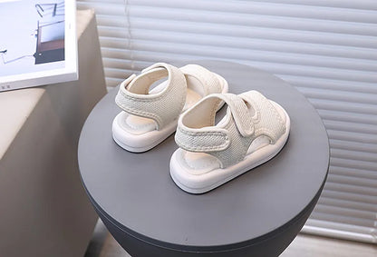 Summer Boy Casual Lightweight Cloth Vamp Beach Shoes Student Outdoor Girls Sandals Breathable Daily Platform Flat Sandals I05073