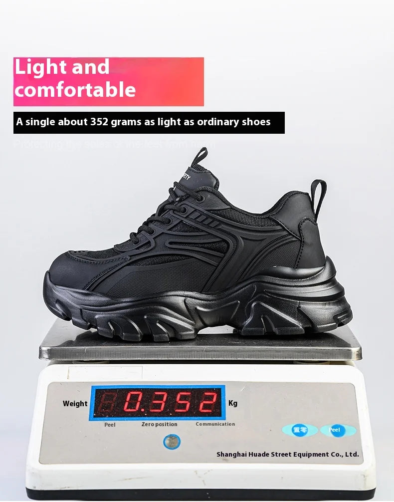 Steel Toe Safety Shoes For Women, Anti-Puncture Anti-Smash Non Slip Industrial Work Boots Lightweight Protective Platform Shoes