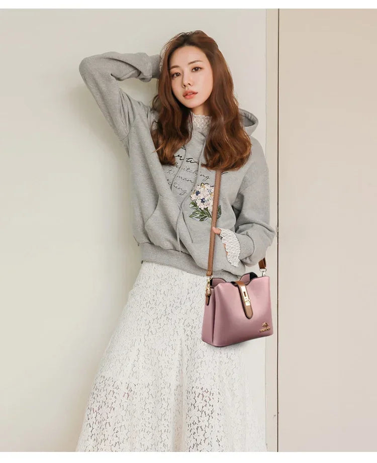 New High-quality Large Capacity PU Classic Women's Shoulder Bags 2025 Fashion Concise Light Luxury Versatile Style Crossbody Bag