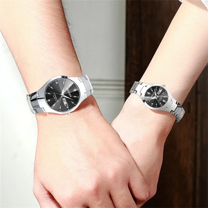 5808 Relogio Feminino Couple Watch Men Quartz watch for Lovers Luxury Womens wristwatch Stainless Steel Waterproof