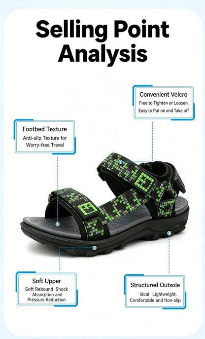Kids Outdoor Non-Slip Sandals Boys Summer Fashion Beach Shoes Children Breathable Casual Walking Sandials