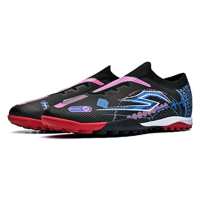 TF Soccer Cleats Men Women Kids PU Synthetic Upper Rubber Outsole Wear-resistant Non-slip Training Shoes