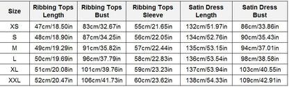 woman clothes thicken ribbing closed-fit wrap tops + Satin Adjustable straps dress (ship out in 1 day)