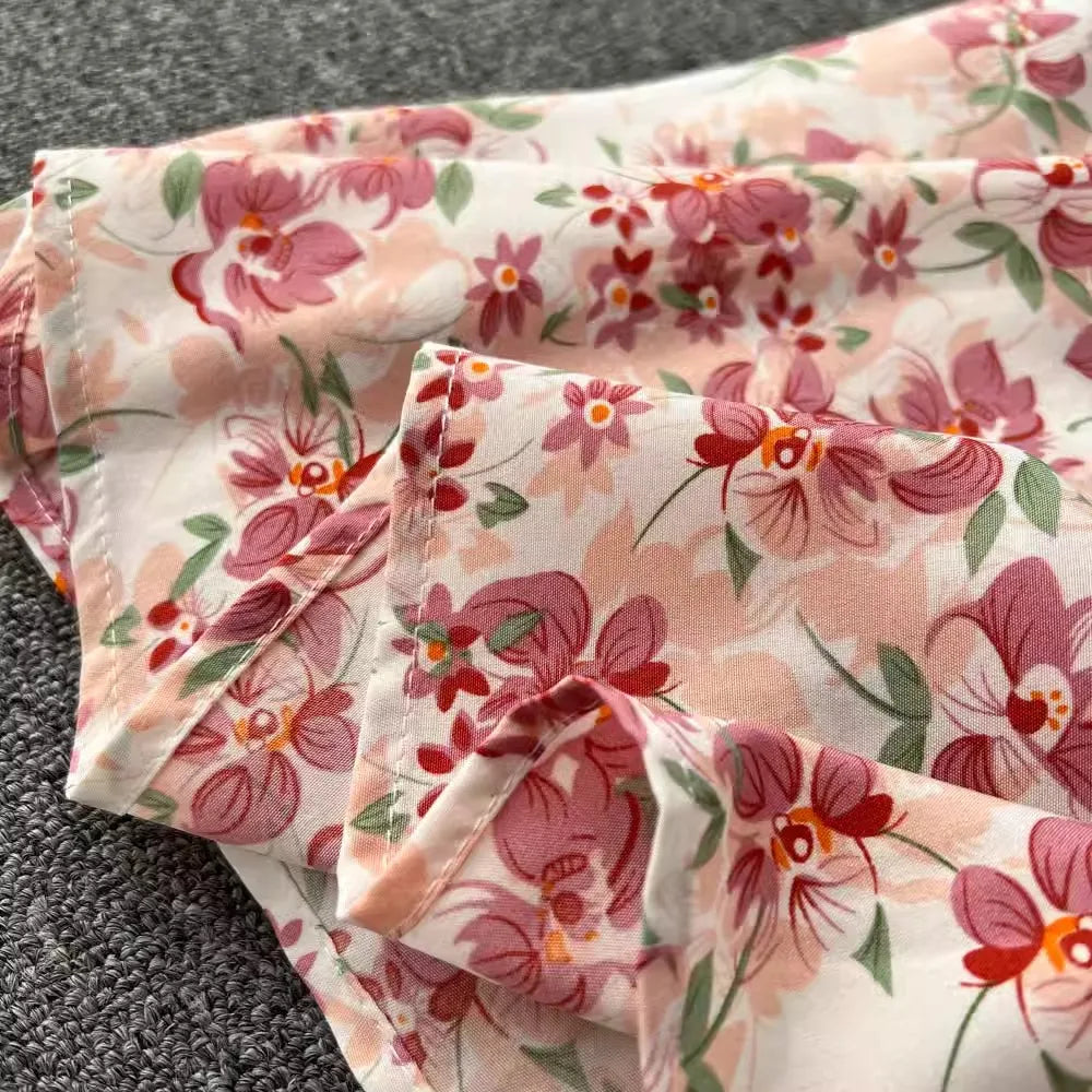 Romantic Floral Print Long Summer Dress Women Fashion Off Shoulders Straps Vacation Beach Dress Korean Party Vestidos