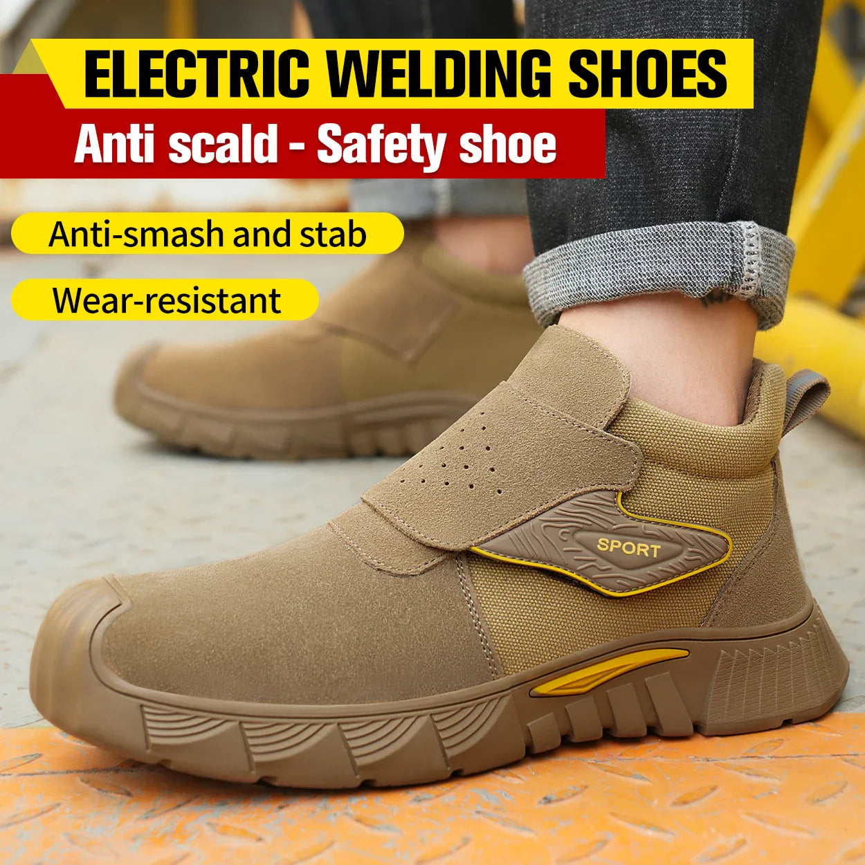 Fashion best quality Protective Work Safety Shoes For Men Breathable Shoes Anti-Puncture Steel Toe Cap Anti Puncture Work Boots