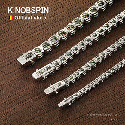 D VVS Original Green Moissanite Tennis Bracelets for Women Men Lab Diamond with GRA Wedding Jewelry 925 Sliver Bracelet
