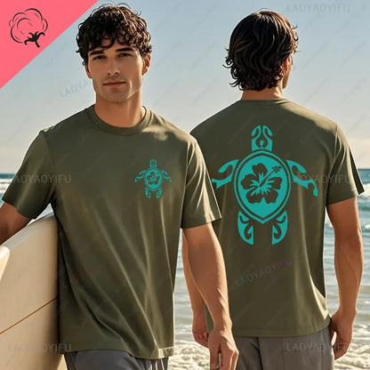 Hawaiian Traditions North Shore Hawaii Surfing Men Women White High Qulaty Cotton T-shirt Comfortable Beach-style Surf Tee Tops