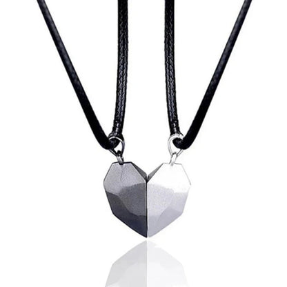 Good Simple Quality Couple Pendant Necklace Electrocardiogram,Magnetic Heart,Pendant Splicing Necklace Valentine's Day Gift