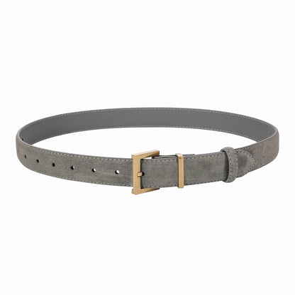 New Luxury Double Genuine Leather Belt for Women Jeans Casual Dress Square Alloy Buckle Ladies Trendy Belts Fashion Waistband