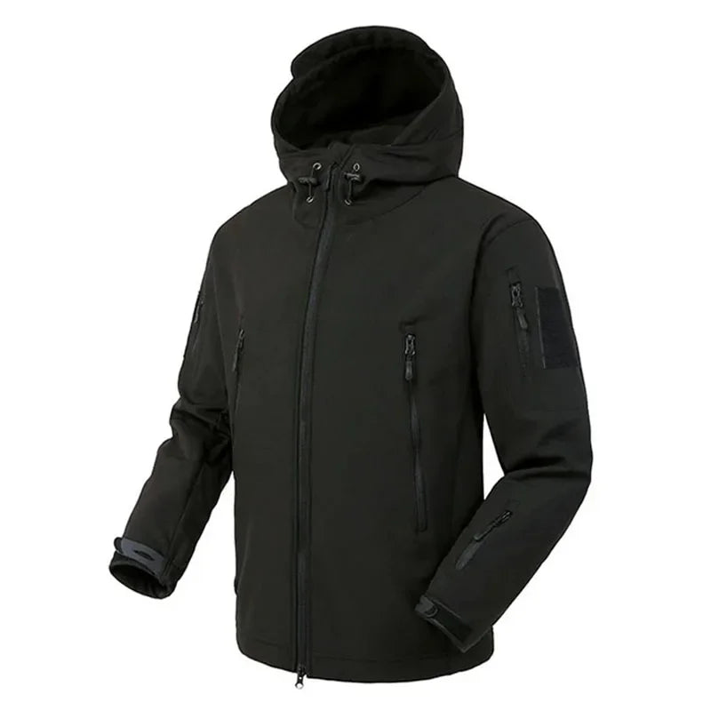 Jaquetas Masculinas Soft Shell Militar Shark Skin Tática Corta-vento Impermeável Jaquetas Masculinas de Combate do Exército Casacos Bomber Masculinos com Capuz