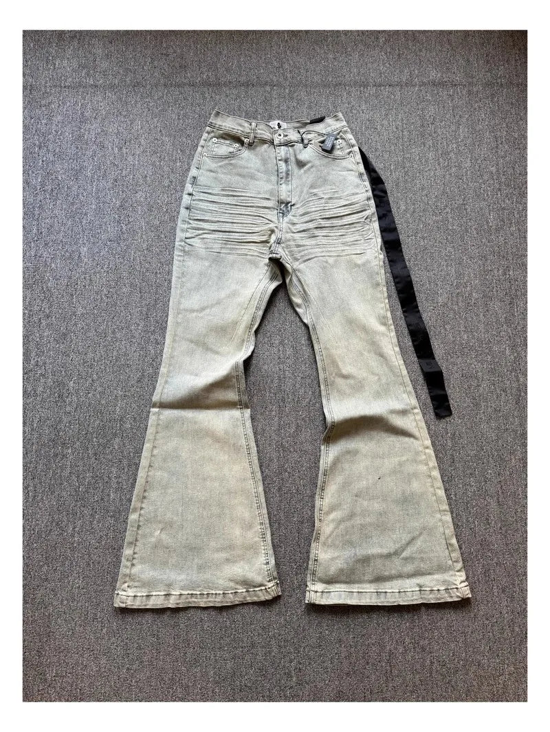 Rick Lavagem Azul Bolso com Zíper Calça Jeans Slim Fit Calças Jeans Algodão Denim Conforto Casual Tamanho P M G GG #B4