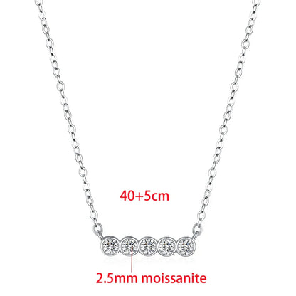 2.5mm Full Moissanite Bubble Bracelets for Women Adjustable Chain 18k Plated Wedding Classic 925 Sterling Silver Jewelry