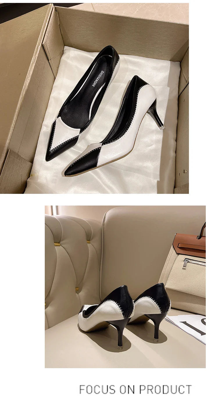 Verão Novas Sandálias Femininas de Bico Fino com Salto Agulha Sapatos Femininos de Salto Alto para Banquetes e Festas Sapatos de Casamento da Moda Scarpins 6,5-9cm