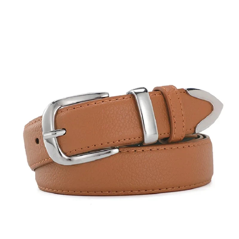 Women Leather Belts High Quality Fashion Best Matching Dress Jeans Belts for Lady Women's Dress Luxury Designer Brand LB2146