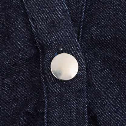 Spring New 1975 series denim MIDI dress with lapel side zipper fashion wrinkle waist slim elegant dress