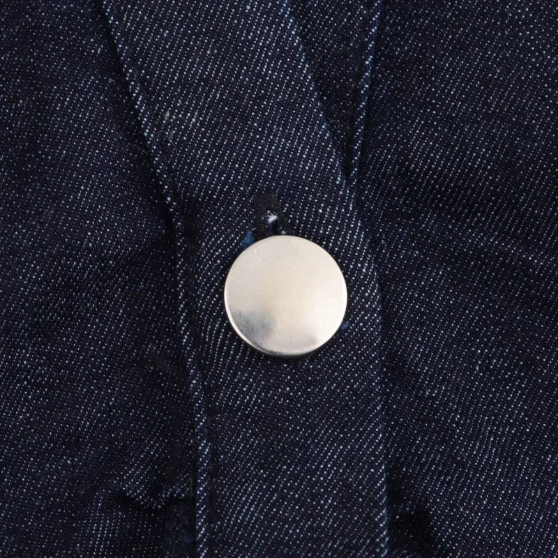 Spring New 1975 series denim MIDI dress with lapel side zipper fashion wrinkle waist slim elegant dress